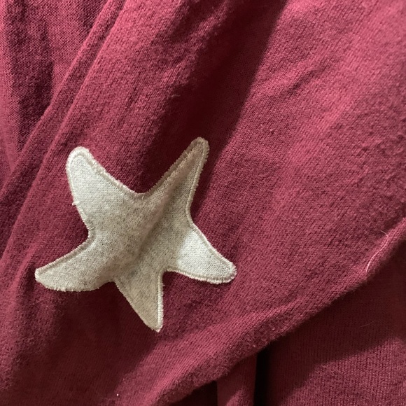 Burgundy plus cardigan from ASOS with stars on elbows - Picture 3 of 4
